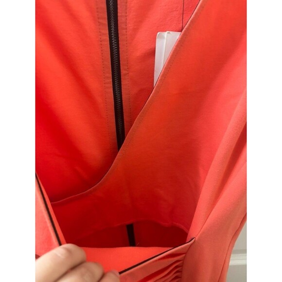 NEW Kenneth Cole Stretch Faux Wrap Bodycon Exposed Zipper Cap Sleeve Dress 10 - Picture 6 of 8